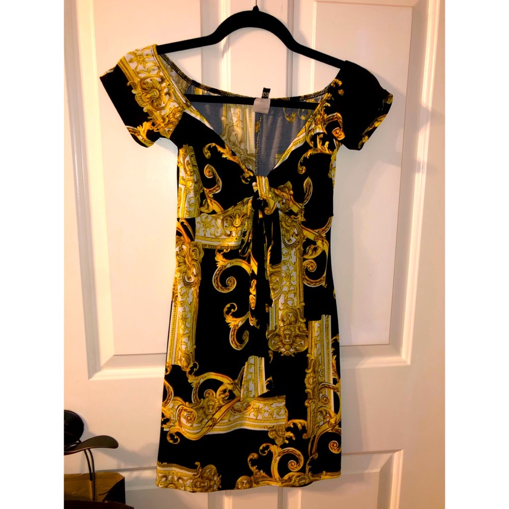 Vintage Print Mini Dress